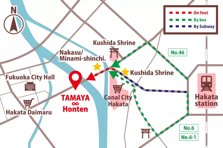 route from Hakata Sta.