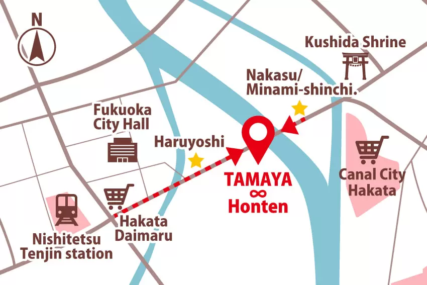 route from Tenjin